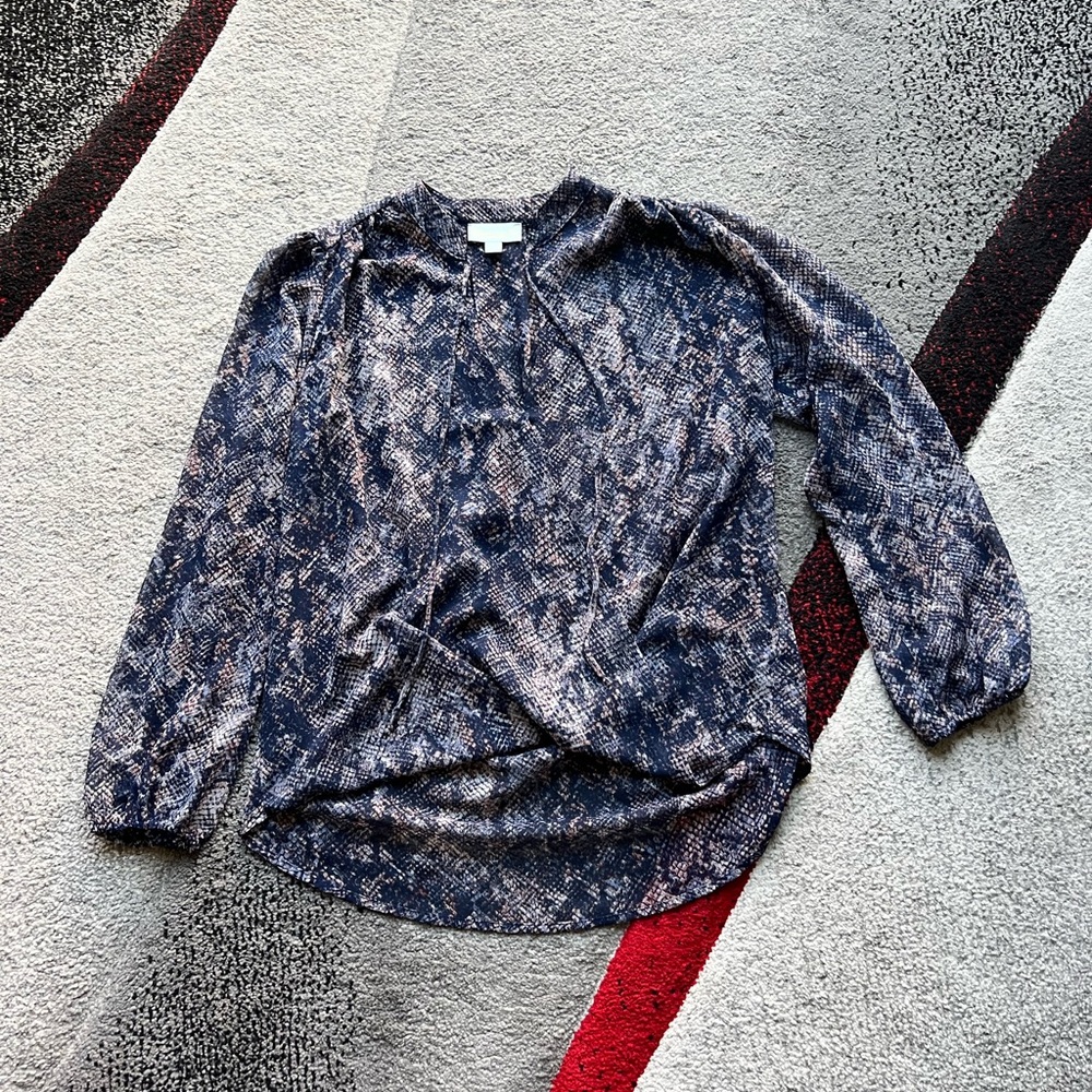 Veronica M Animal Print Faux Wrap Blouse